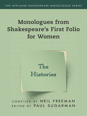 cover image of Monologues from Shakespeare's First Folio for Women